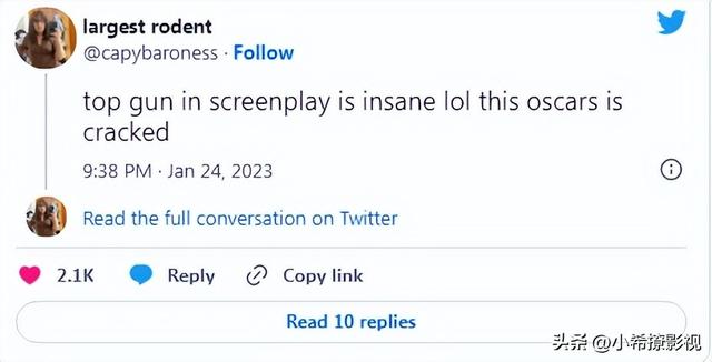 《壮志凌云2》获奥斯卡6项提名，为何一些网友称：奥斯卡堕落了？